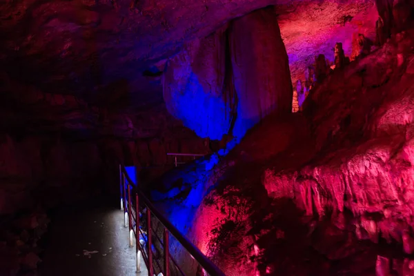 Sataplie Kotaisi Imereti Georgie Grotte Sataplia Géorgie Illuminée Par Des — Photo