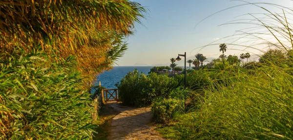 Antalya Turkey Prachtig Park Bij Waterfall Duden Een Avondzomerdag Antalya — Stockfoto