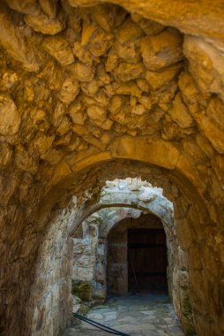 KUTAISI, GEORGIA, IMERETI: Güneşli bir yaz gününde Gelati 'nin eski manastırındaki kalıntılar. UNESCO tarafından korunuyor..