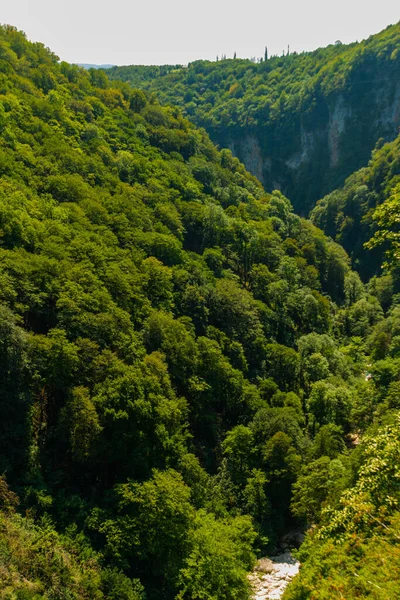 Kanyon Okatse Imereti Georgia Pomnik Przyrody Okatse Canyon Kanion Erozji — Zdjęcie stockowe