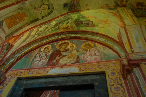 Kutaisi Georgia Imereti Wnętrze Freskami Kościele Narodzenia Najświętszego Teotokos Klasztorze — Zdjęcie stockowe