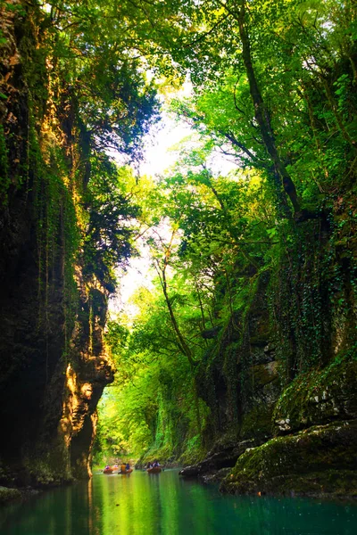 Martvili Canyon Georgia Belo Desfiladeiro Natural Com Vista Para Rio — Fotografia de Stock