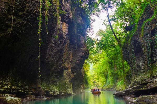 Martvili Canyon Georgia Belo Desfiladeiro Natural Com Vista Para Rio — Fotografia de Stock