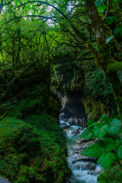 Martvili Canyon Γεωργια Τυρκουάζ Νερά Στο Ποτάμι Του Φαραγγιού Martvili — Φωτογραφία Αρχείου