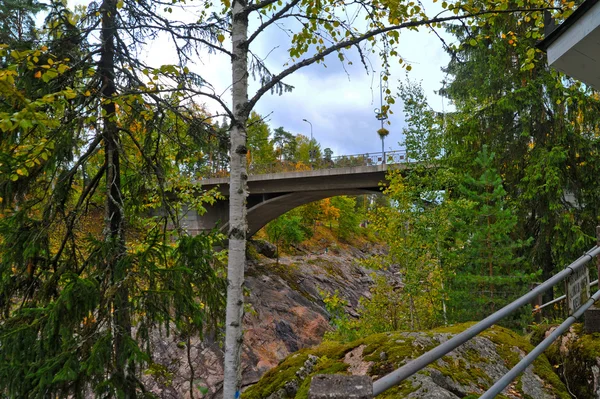 Herfst. Bergen en de rivier. — Stockfoto