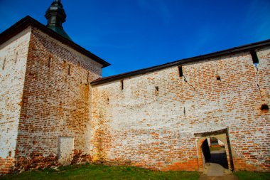 Kale duvar parçası. Kirillo Belozersky Manastırı. Rusya, Kirillov şehir.