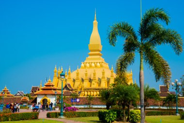 Altın stupa Laos.