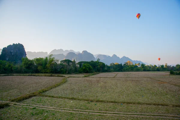 Colorful  hot air balloon in the sky.Laos. — Stock Photo, Image