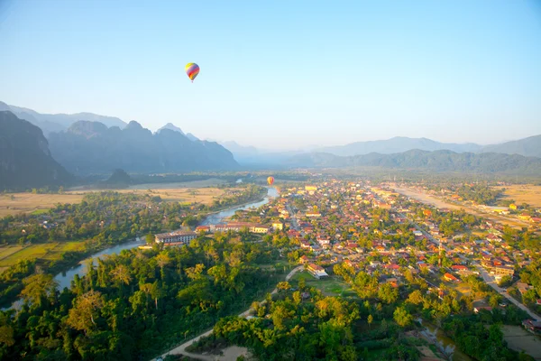 Colorful  hot air balloon in the sky.Laos. — Stock Photo, Image