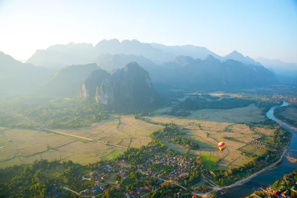 Colorful  hot air balloon in the sky.Laos. — Stock Photo, Image