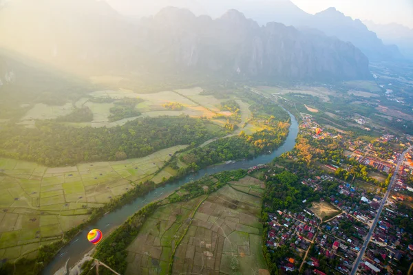 Colorful  hot air balloon in the sky.Laos. — Stock Photo, Image