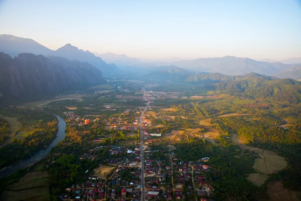 Colorful  hot air balloon in the sky.Laos. — Stock Photo, Image