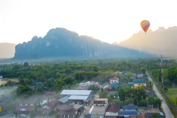 Colorful  hot air balloon in the sky.Laos. — Stock Photo, Image