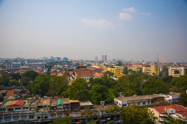 View of the city from above, houses and temples.View from the bird 's flight.Bangkok.Thailand — стоковое фото