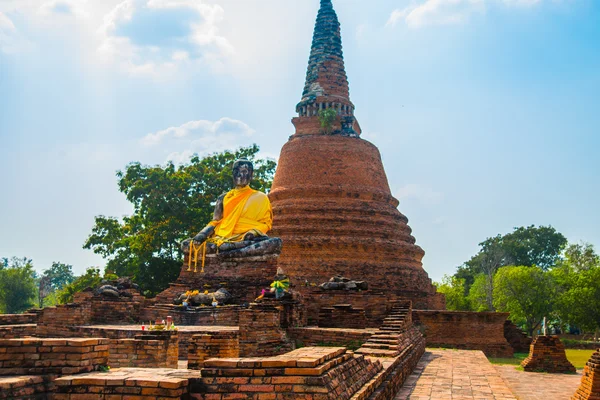 Μεγάλο πρόσωπο του Βούδα άγαλμα στο Watyaichaimongkol επαρχία Αγιουτάγια, Ταϊλάνδη — Φωτογραφία Αρχείου