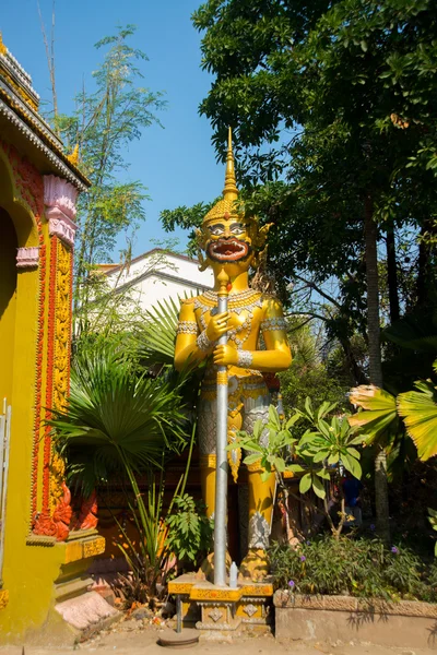 Tapınakta heykel. Vientiane, Laos. — Stok fotoğraf