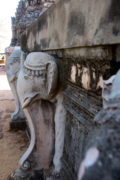 Stare Miasto Udong. Fragmenty kamiennych dekoracji. Słonie. Kambodża. — Zdjęcie stockowe