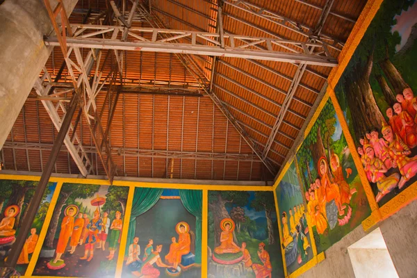 Altstadt. Streichen der Wände im Tempel. Kambodscha. — Stockfoto