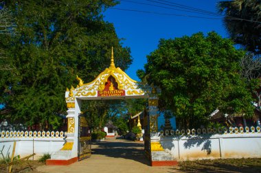 Gates Budist tapınağı. Luang Prabang.Laos.