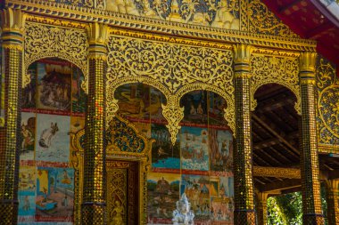 Altın Budist tapınağı. Luang Prabang.Laos.