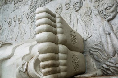 Uzanmış Buddha.Pagoda Belek.Nha Trang.Vietnam büyük bir heykeli.
