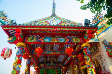 Geleneksel Çin Pavyonu ile güneşli gün, Udon Thani, Thailand