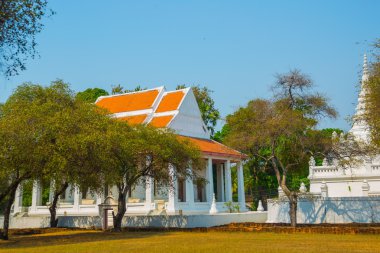 Eski saraylar mavi gökyüzü arka plan üzerinde. Ayutthaya Tayland. 