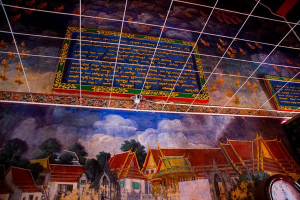 Mooie scène geschilderd op een tempel, Ayutthaya, Thailand. — Stockfoto