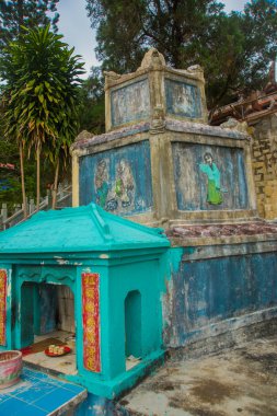 Pagoda, tapınaklar. Asya. Vietnam.Phan Thiet. Yaz.