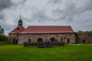 Eski ve antik taş kale Korela.The şehir Priozersk.Russia.