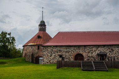 Eski ve antik taş kale Korela.The şehir Priozersk.Russia.