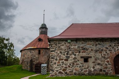 Eski ve antik taş kale Korela. Priozersk.Russia şehir.