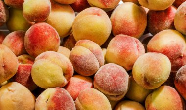 Taze olgun şeftali grup bir arka plan olarak