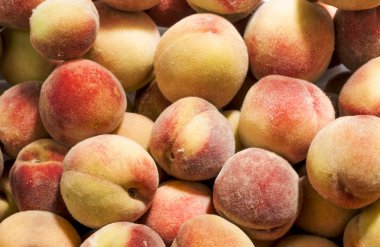 Taze olgun şeftali grup bir arka plan olarak