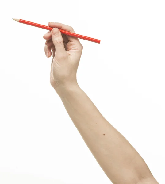 Female hand holding a pencil — Stock Photo, Image