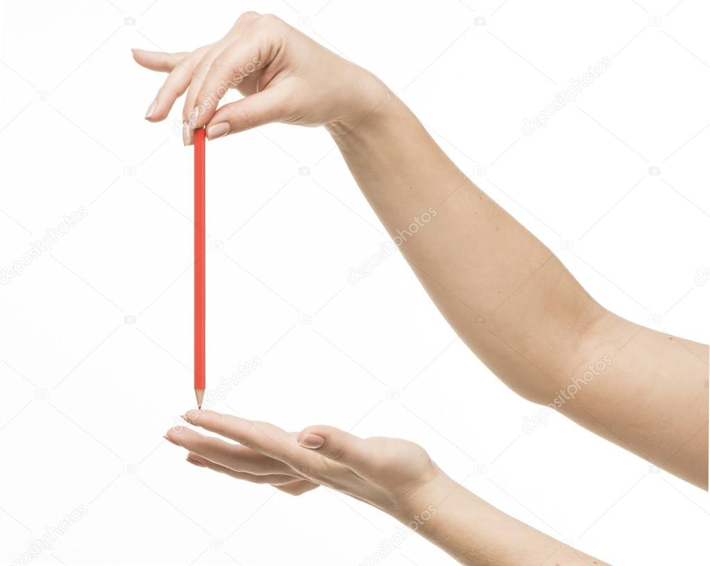 Female hand holding a pencil
