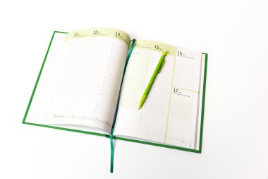 Yeşil kalem ilgili bir takvim kitap