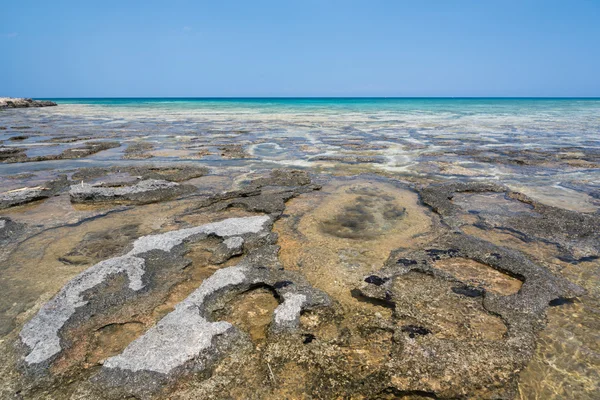 Suelo rocoso del mar y aguas cristalinas — Foto de Stock