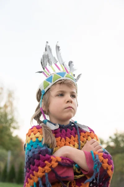 Little girl as Amercian Indian — Stock Photo, Image