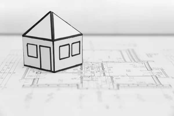 Mimari tasarım çizimler üzerinde kalem