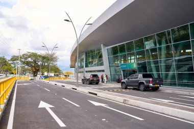 Pereira, Risaralda Kolombiya - 17 Mart 2021: The Matecaa International Airport in the city of Pereira, Department of Risaralda, also serve the Coffee Region and Norte del Valle, Kolombiya.                     