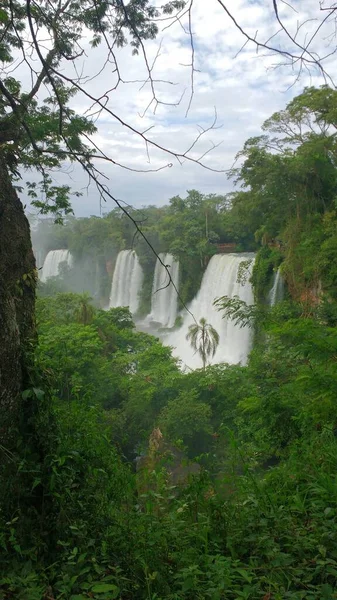 Waterfalls Iguazu Argentina Distant View — Stock Photo, Image