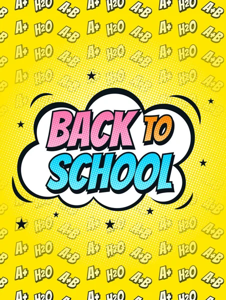 Banner Poster Background Wallpaper Illustration Text Back School Frame Pop — Zdjęcie stockowe