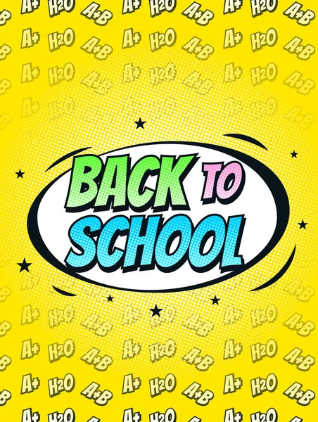 Banner Poster Background Wallpaper Illustration Text Back School Frame Pop — Stockfoto