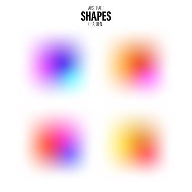 Modern soyut çok renkli formlar kümesi, beyaz arka planda serbest bir gradyanı olan çerçeveler. Metnin için yer. 