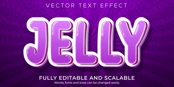 Cartoon Jelly Text Effect Editable Comic Fun Text Style — Stock Vector