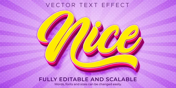 Pěkný Kreslený Textový Efekt Upravitelný Komiks Zábavný Textový Styl — Stockový vektor
