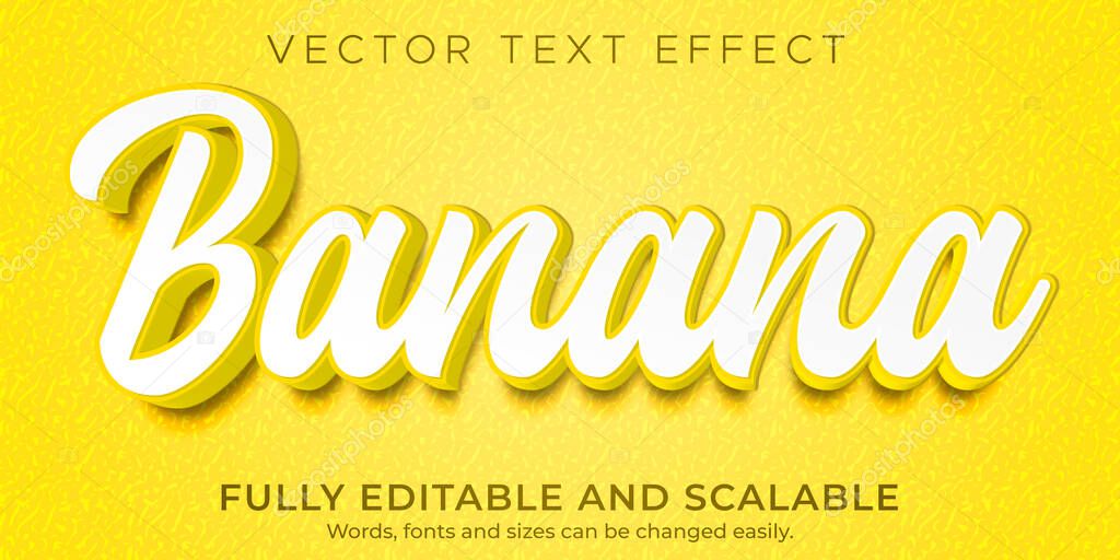 Natural Banana text effect, editable fresh and food text style