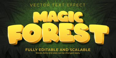 Çizgi roman orman metin efekti; düzenlenebilir çizgi film ve komik metin biçimi