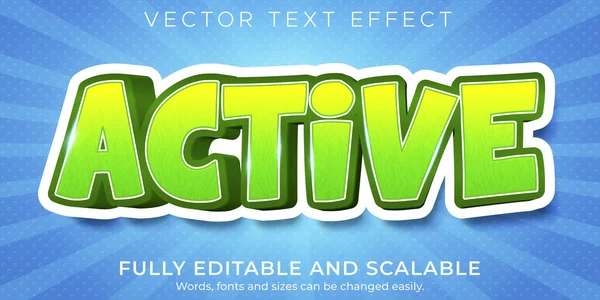 Tekenfilm Tekst Effect Bewerkbare Strip Grappige Tekststijl — Stockvector
